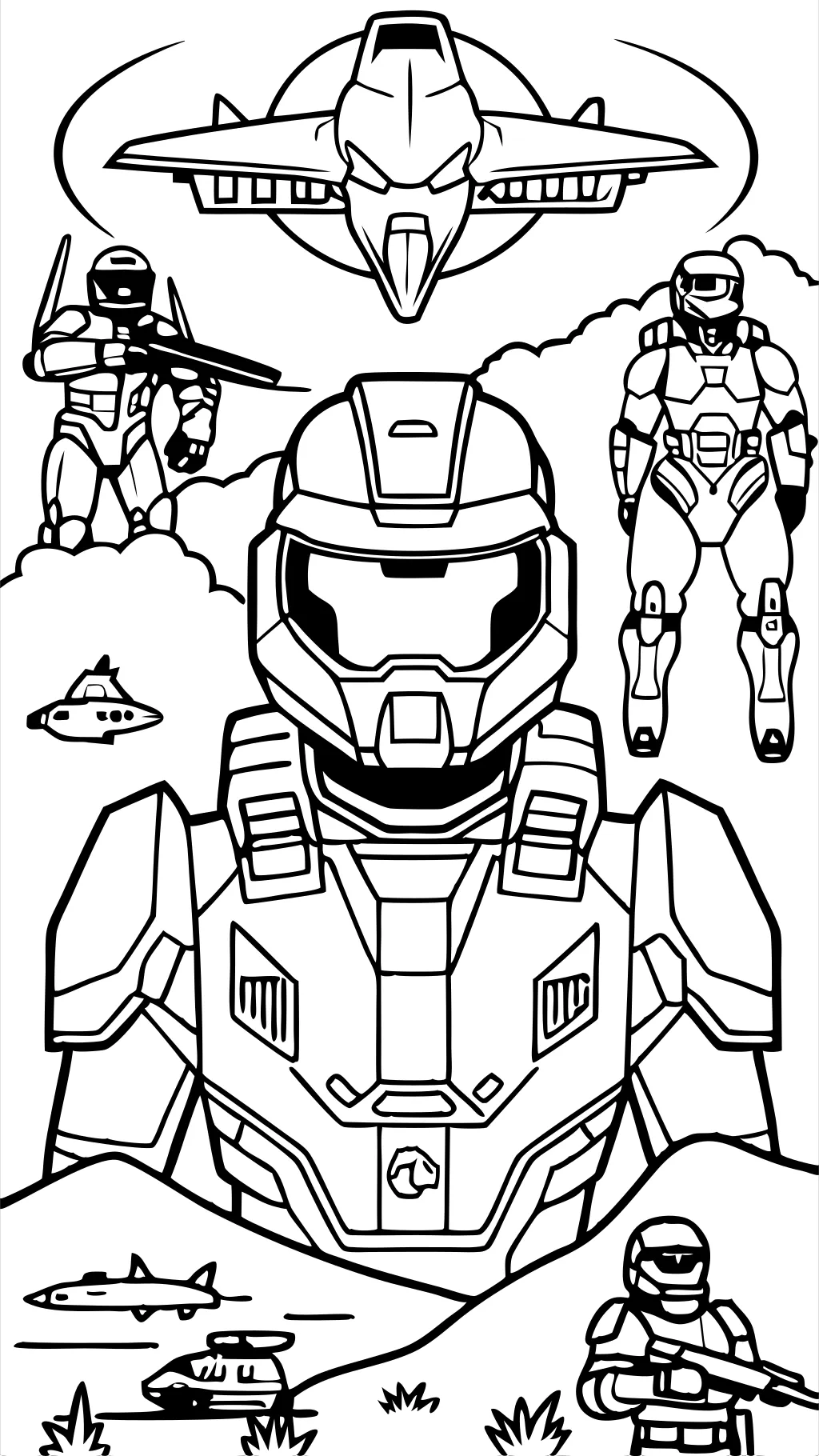 páginas para colorear de halo